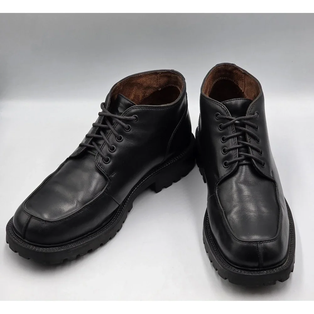 Kenneth Cole Vintage Black Leather Lace Up Ankle Boots‎ Mens 11.5 D